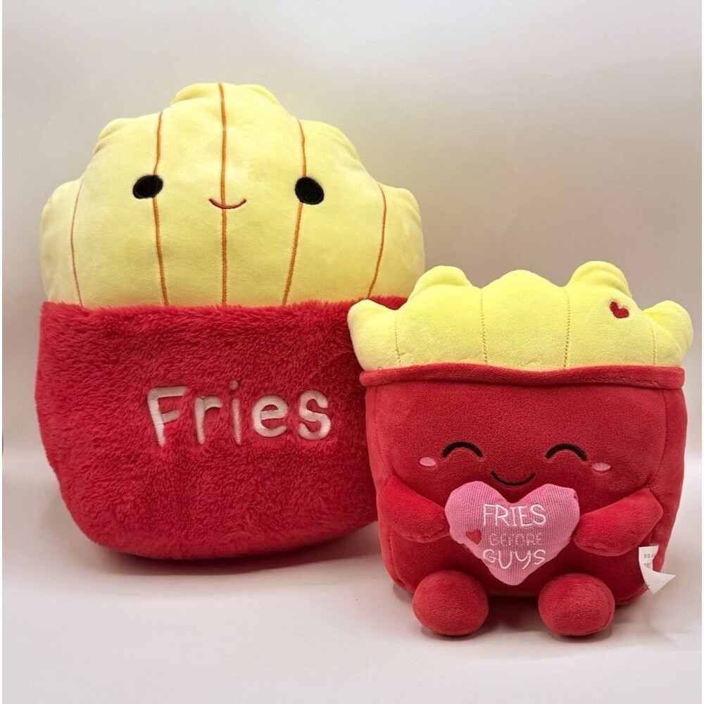 Squishmallows FuzzAmallows Floyd & French Fries Before Guys Plush 8-14" Lot of 2